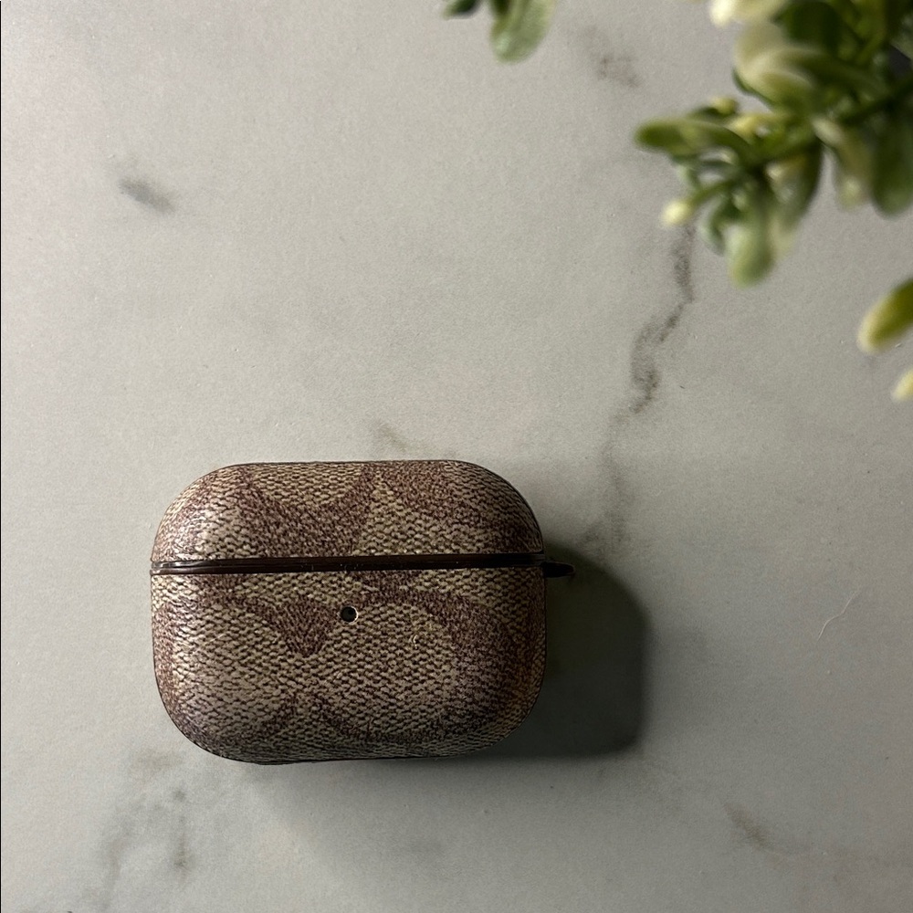 Coach Brown and Tan AirPods Pro Case